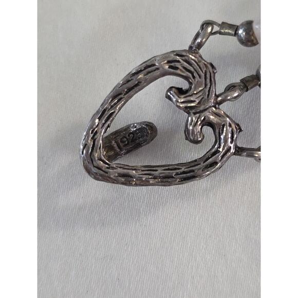 Rare Vintage Bracelet Sterling Silver 925 And Carved Rose Quartz Layered Beads - Picture 7 of 16